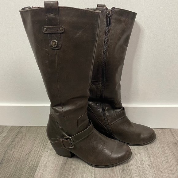 Blondo Shoes - Blondo Brown Leather Womens Valente Waterproof Winter Rider Boots Tall  Size 8